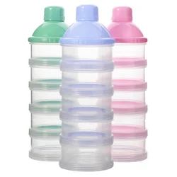 Dispensador portátil de leche en polvo, contenedor de alimentos, cajas de alimentación para bebés, niños pequeños, caja de almacenamiento de alimentos para bebés de 4/5 rejillas