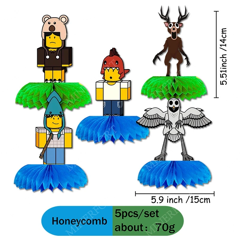 Roblox 99 noches en el bosque combinación de panal juego de dibujos animados temático juego de vajilla para decoración cumpleaños fiesta de bienvenida al bebé - imagen 2