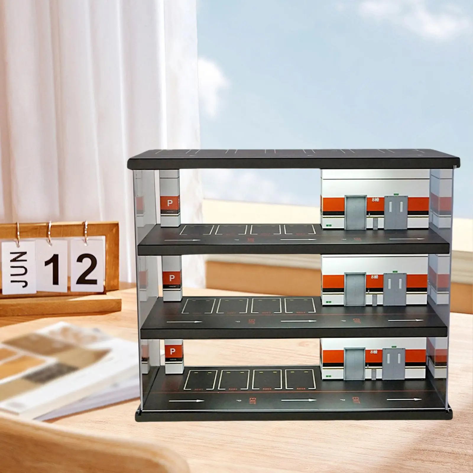 1/64 Parking Lot Scene Display Case Storage Shelf DIY Crafting Collectible