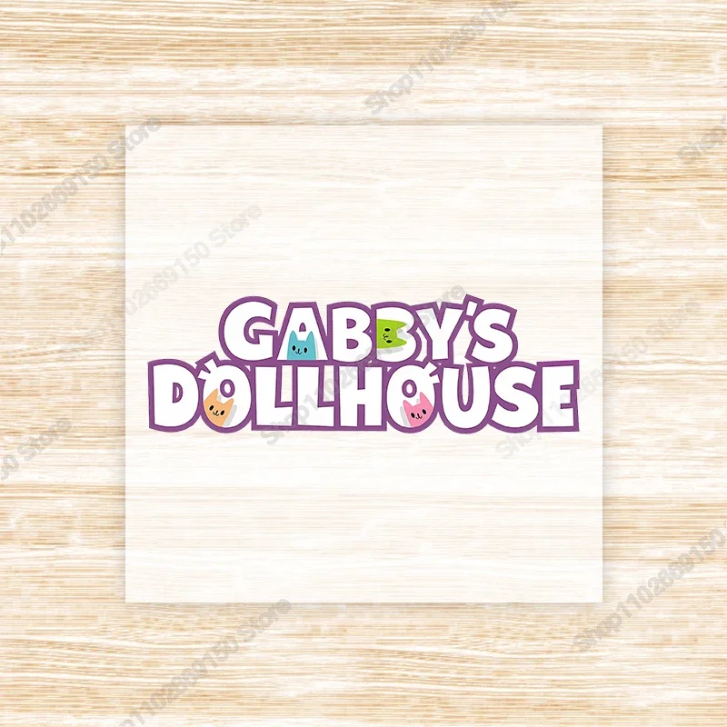 Gabby Dollhouses Anime Kawaii pegatina de transferencia de calor niños dibujos animados lindos apliques de ropa DIY calcomanía moda hierro en parches regalos - imagen 3