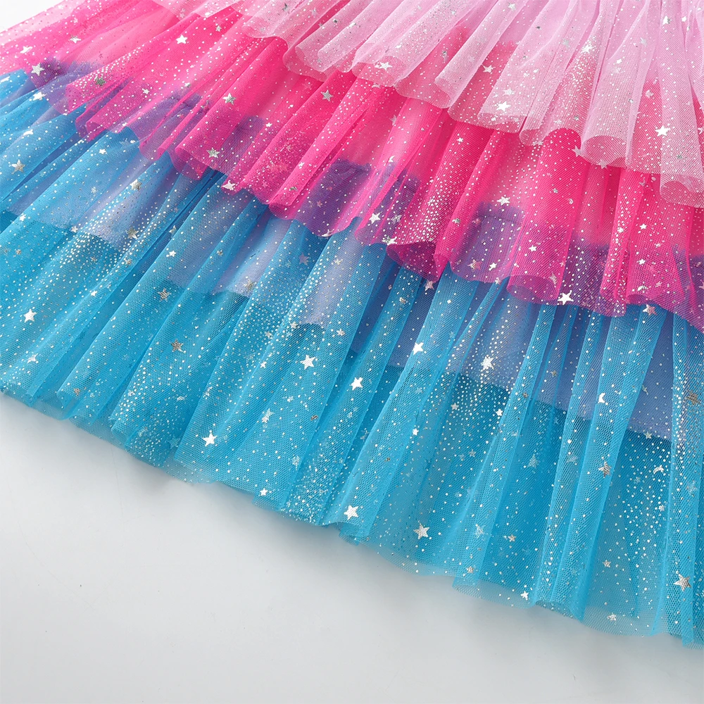 DXTON Vestido de fiesta niña lentejuelas mariposas – Elegante - imagen 3