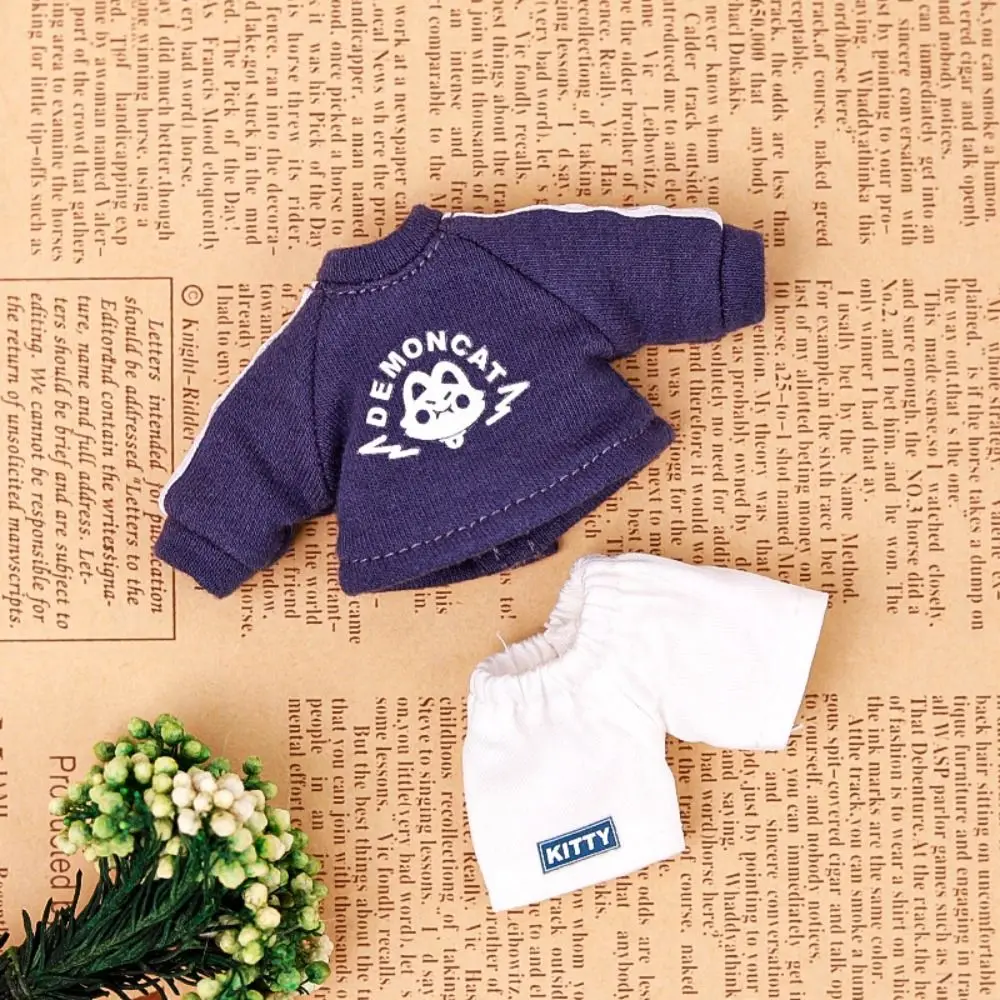Ropa de muñeca de algodón a la moda, Mini sudaderas con capucha bonitas, pantalones DIY, accesorios de ropa para muñecas en 5 colores - imagen 4