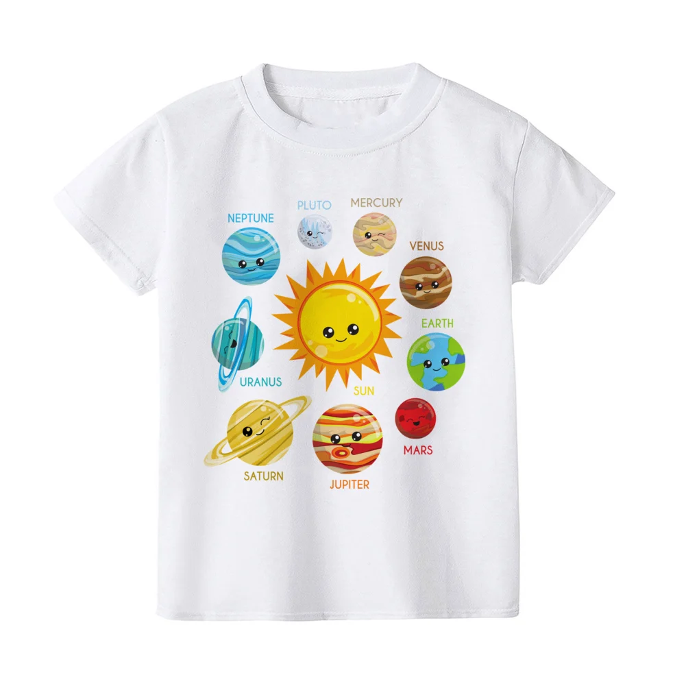 Camiseta con estampado de planetas para niños, camisa de astronauta para niños pequeños, ropa para niños, camisas de manga corta, regalo de cumpleaños para niños - imagen 5