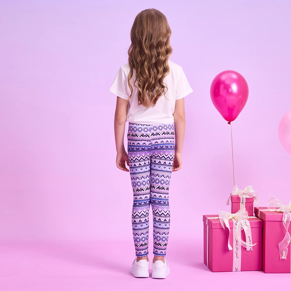 DXTON Leggings ajustados para niñas con rayas florales de verano - imagen 4