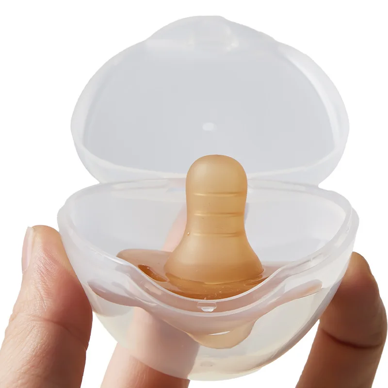 2 unids/set caja de almacenamiento de chupete para bebé, contenedor de chupete portátil para bebé, caja para pezones de calidad alimentaria, accesorios de lactancia para alimentación de bebé - imagen 4
