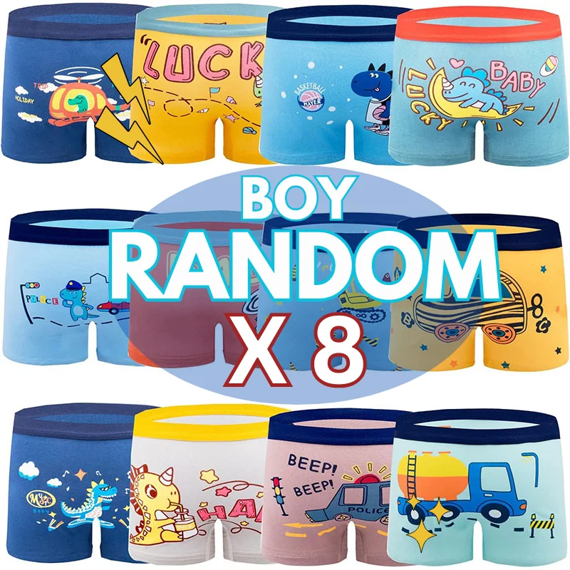 Pack 4/8 Braguitas Bóxer Niño - Algodón Suave Diseños Sorpresa, Ropa Interior Transpirable Infantil