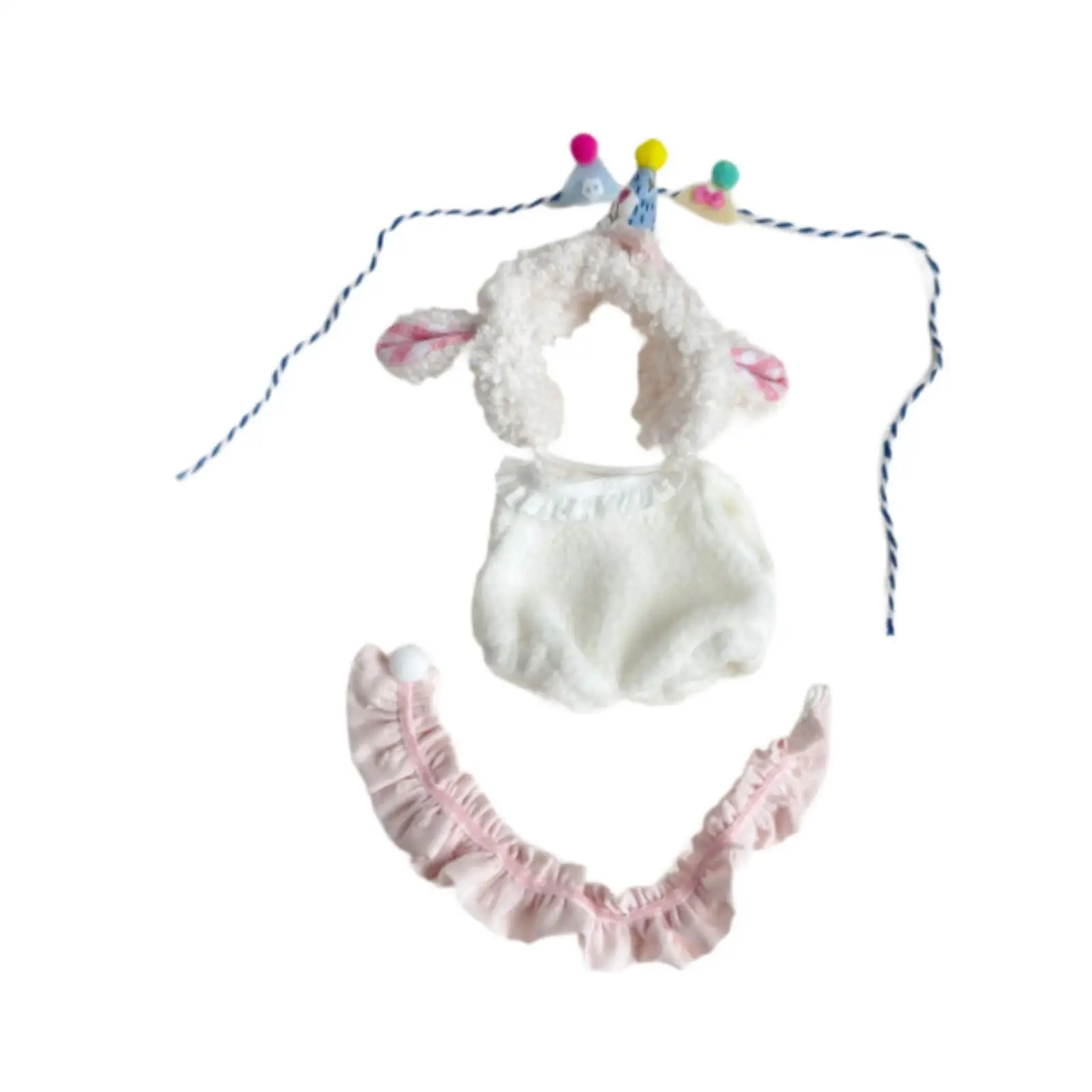 Bodysuit Made of Plush Dolls, Clothes with Birthday Hat, Costumes for 15 Cm Dolls