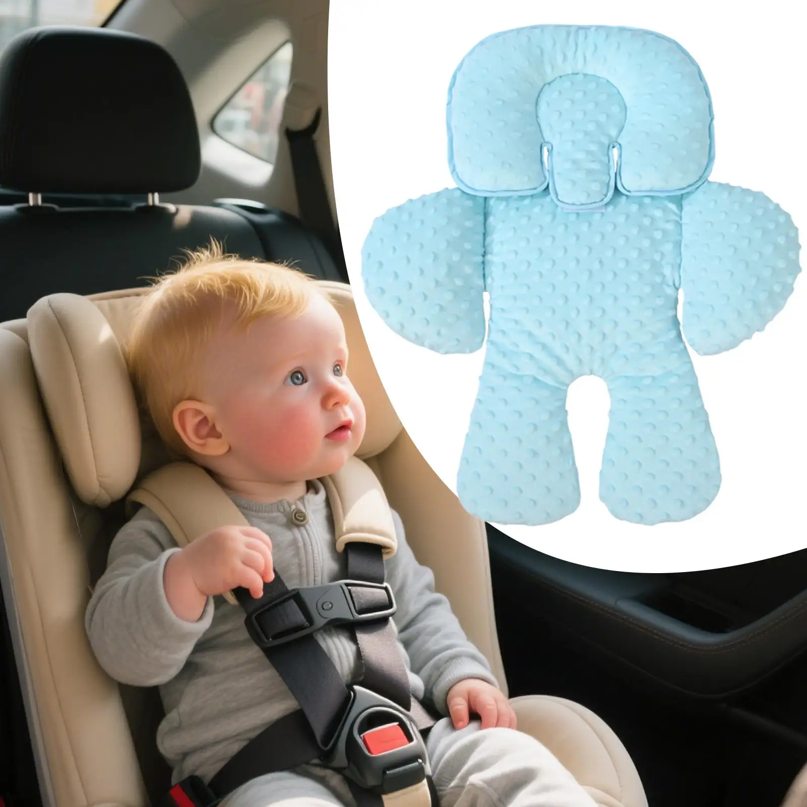 Soporte ergonómico inserto para asiento de bebé en coche y cochecito - imagen 4