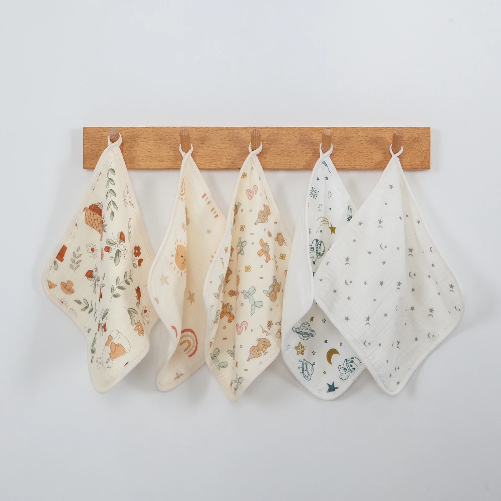 Toalla de lavado para bebé, manta para recién nacido de 25x25Cm para niñas y niños, pañuelo para lavar la cara, toalla de Saliva de gasa de algodón suave reutilizable - imagen 2