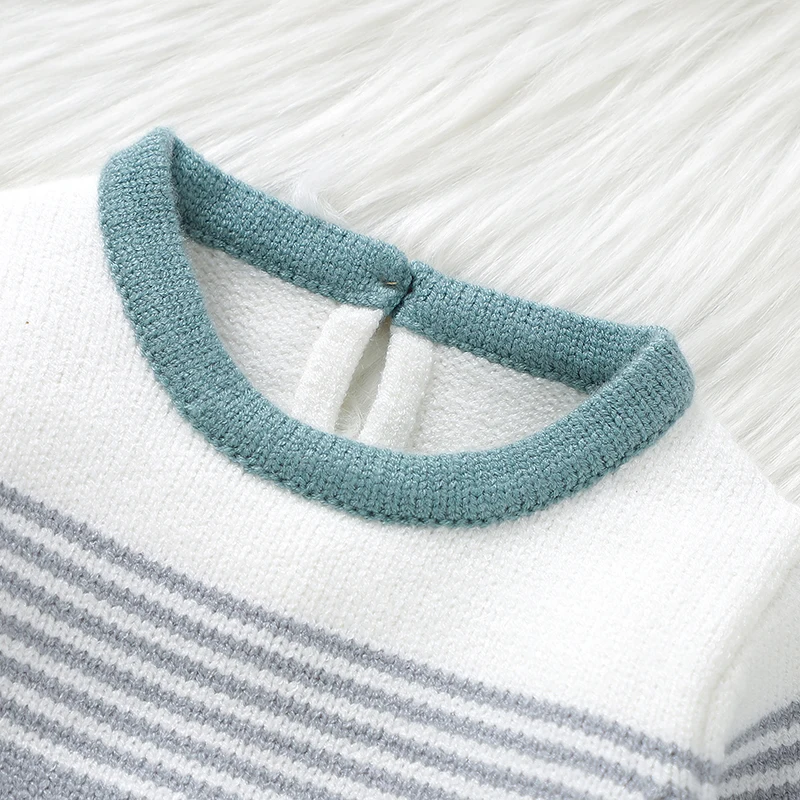 Trajes deportivos para niños y niñas, suéteres informales de manga larga, Tops y pantalones, conjuntos de trajes, chándales de punto para recién nacidos, primavera y otoño - imagen 3