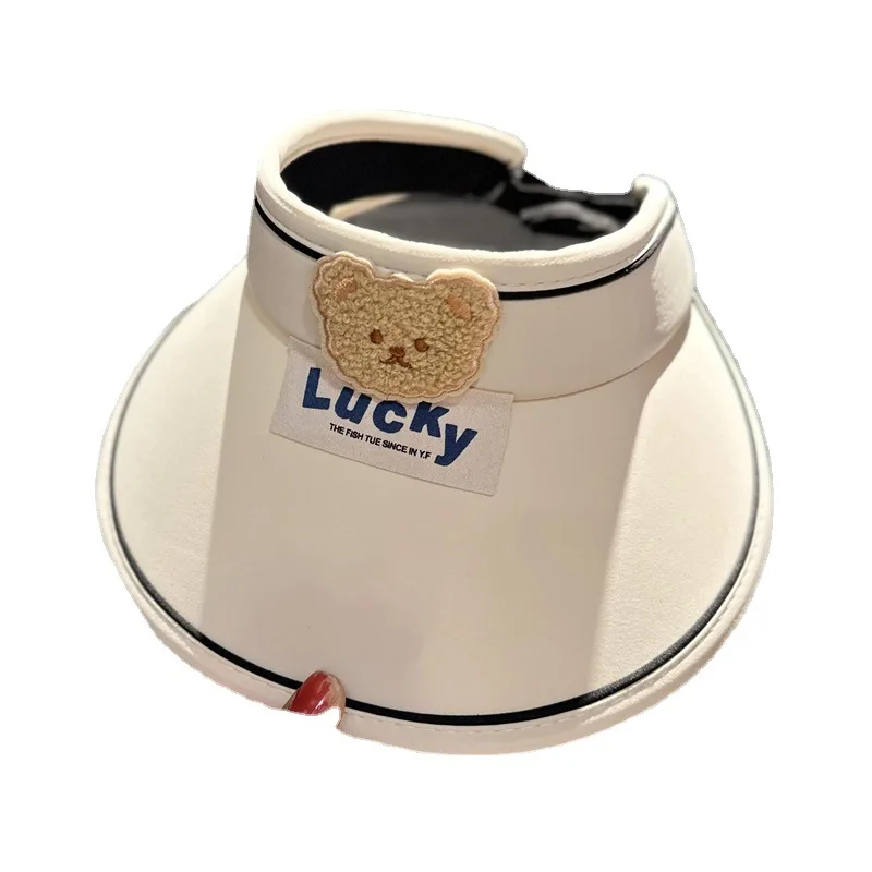 1 pieza de gorra de verano de dibujos animados para niños lindo oso hueco niños sombrilla sombrero moda ala grande alumnos sombrero de viaje para niño niña - imagen 5