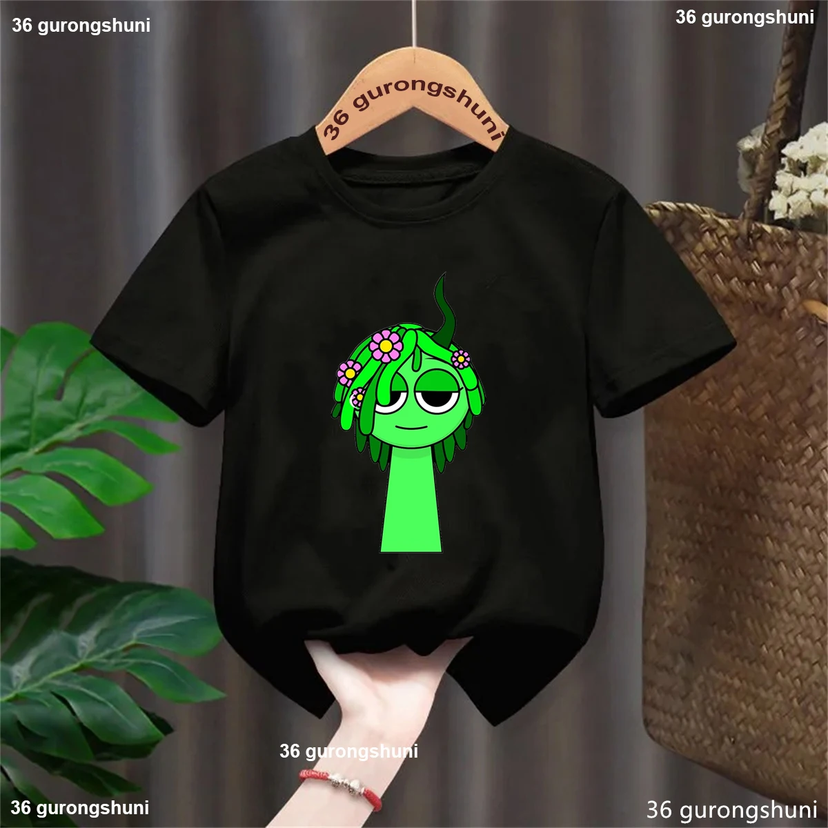 Camiseta divertida con estampado Kawaii Sprunki para niñas/niños, juego de música, ropa fresca para niños, camiseta de verano blanca/negra/rosa/amarilla/azul/roja - imagen 2