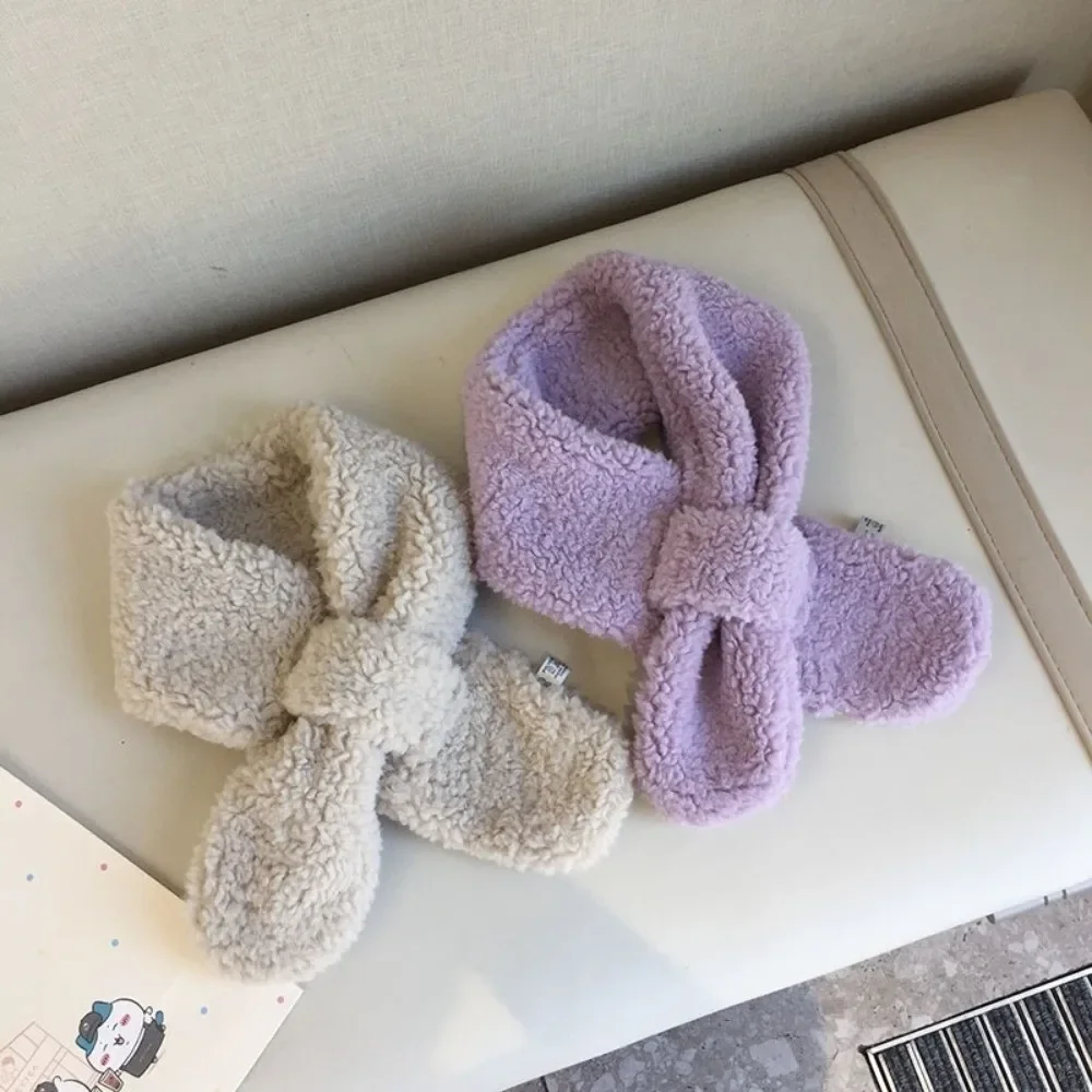 Bufanda de invierno cálida a la moda para niños, bufanda suave de lana de cordero, chal grueso bonito para niños, bebés y niñas - imagen 3