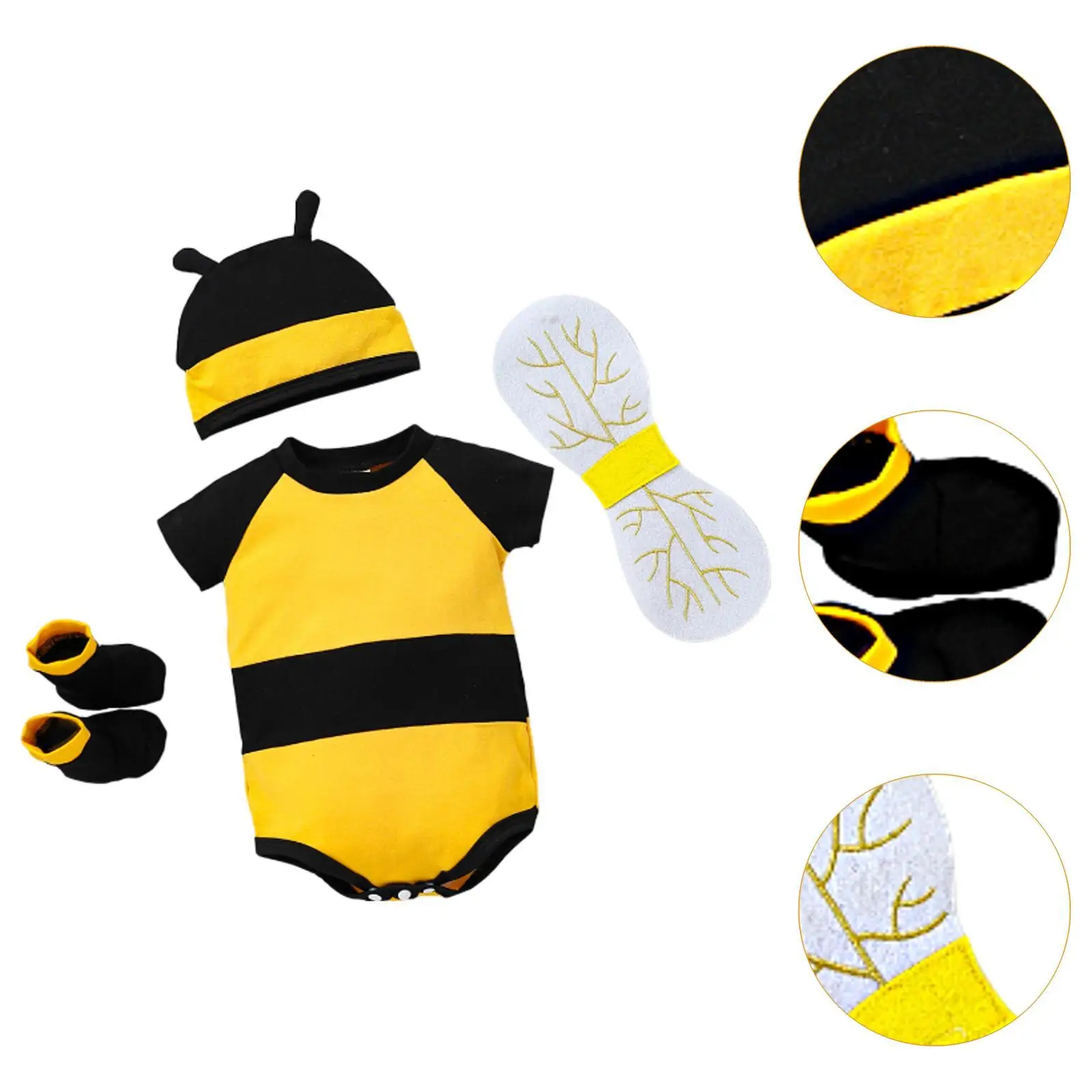 Honey Bee Bodysuit Cute Halloween Costume for Photo Props Role Playing Party