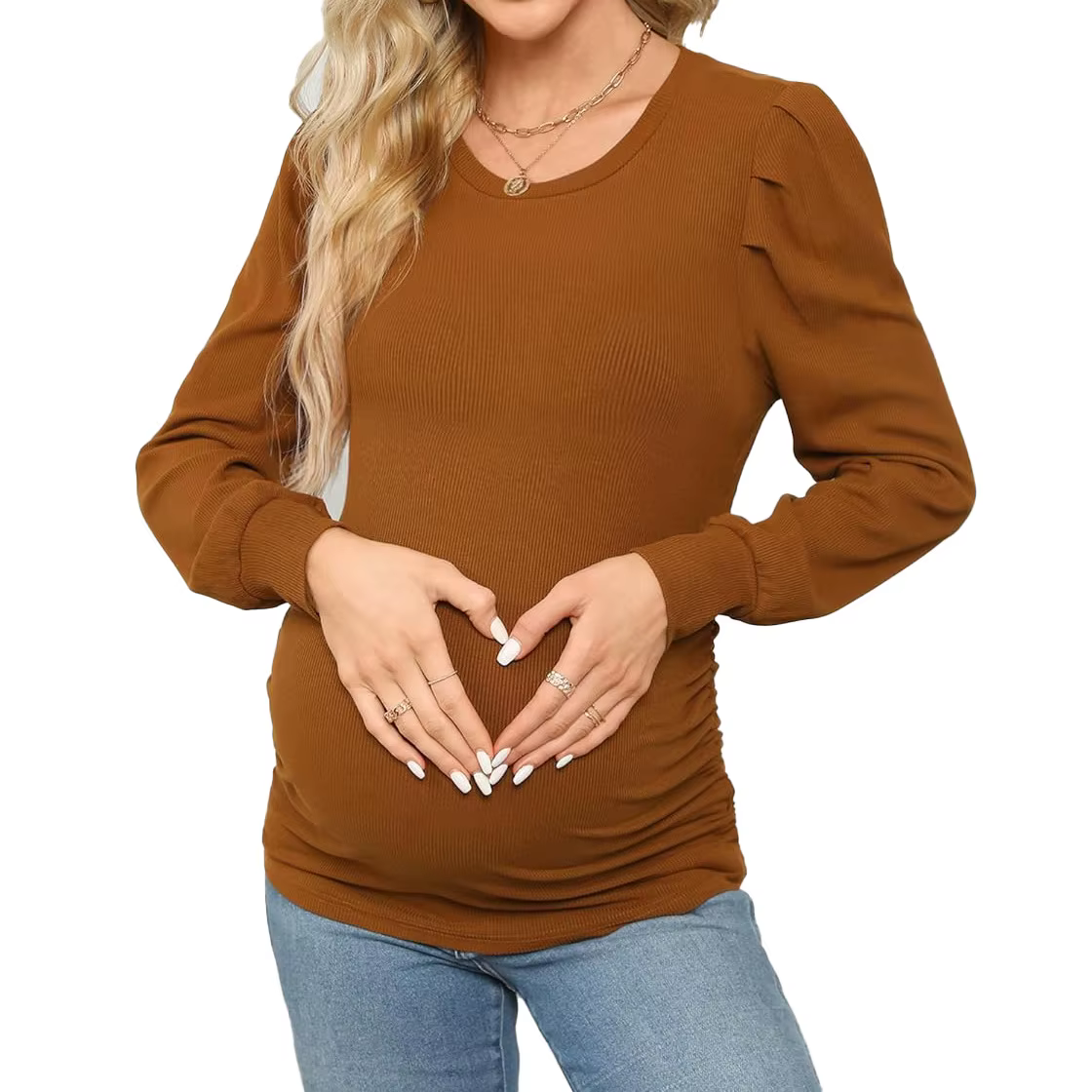 Camiseta de manga larga para embarazo – Top elástico y transpirable - imagen 5