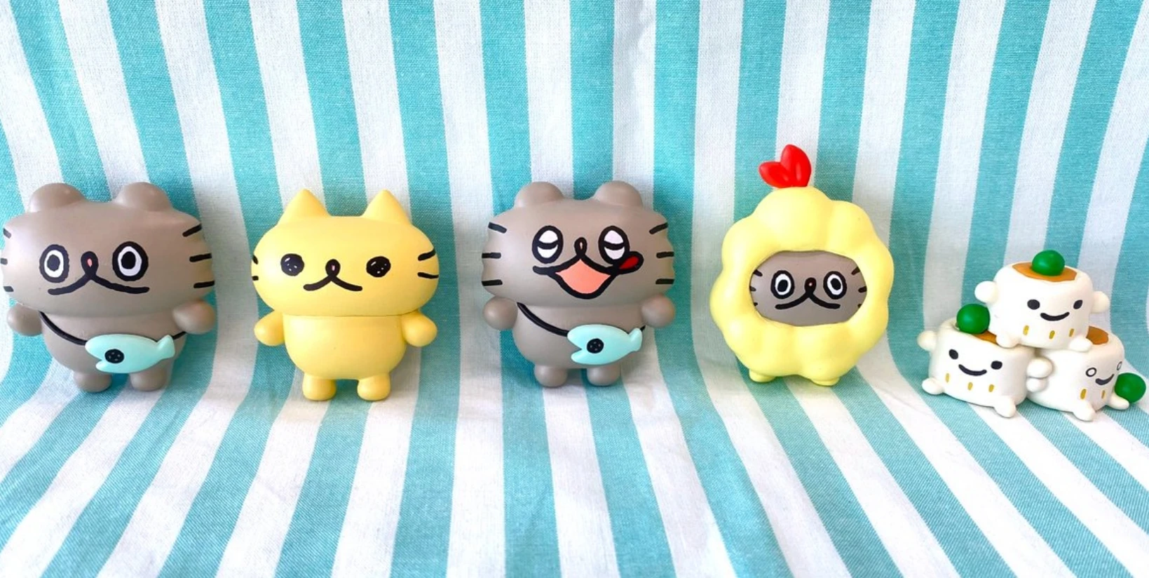 Juguetes cápsula a prueba de gatos, Mini figura divertida y bonita de Neko (revenda), con bolsa de pescado, gatito en camarones fritos, adornos de figuras gashapon para mascotas - imagen 3