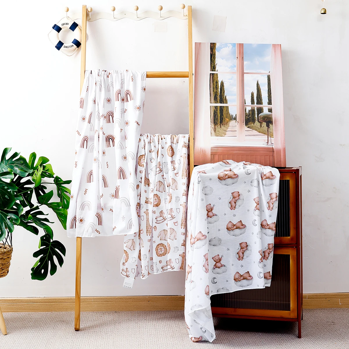 Elinfant 100x100cm manta para fotografía de bebé recién nacido envoltura para bebé manta envolvente 100% poliéster