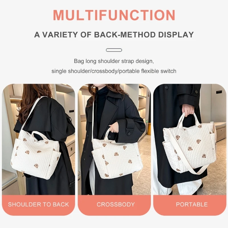 Bolsa maternidad multipropósito QX2D con múltiples bolsillos para bolso hombro madre bebé - imagen 5