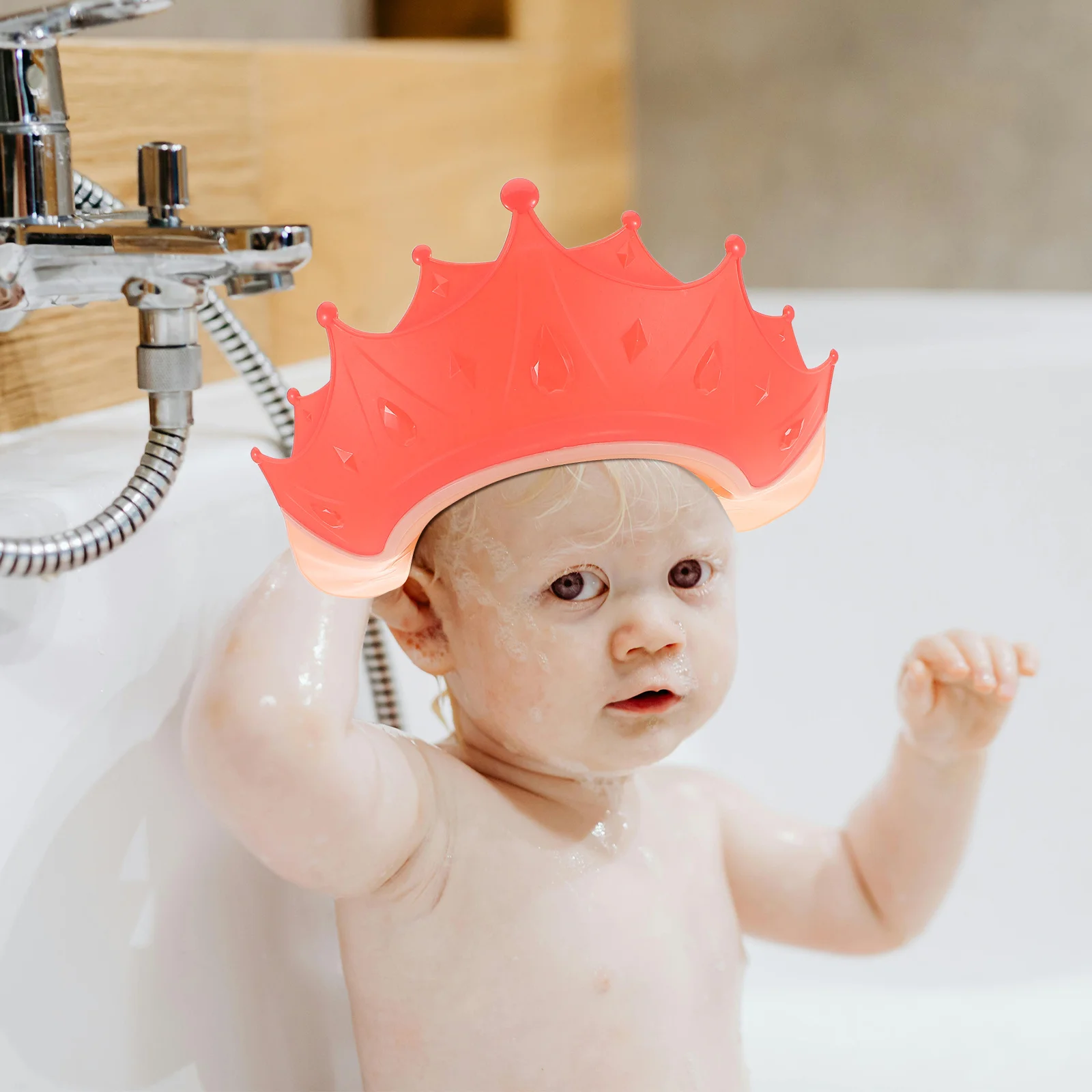 Gorro de ducha ajustable para bebé, visera para lavado de pelo, protege los ojos, las orejas, gorro de baño para niño, soporte para baño de bebé, gorro de champú para niño, 2 uds. - imagen 3