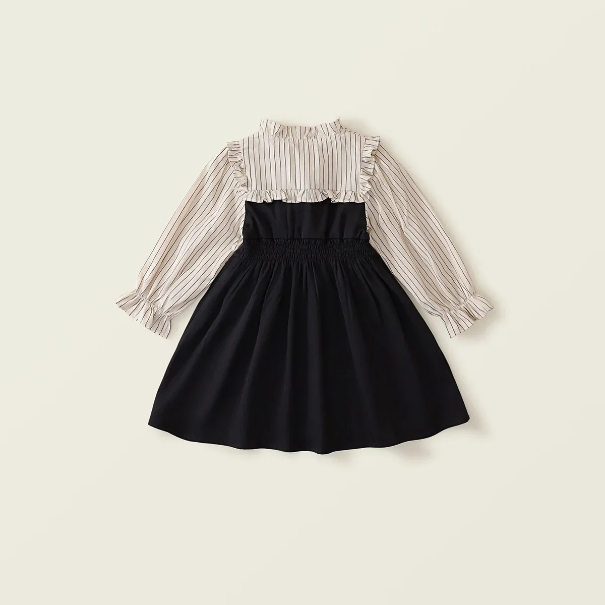 Primavera otoño niños ropa niñas moda coreana lindo arco manga larga raya bebé princesa vestido de cumpleaños vestidos de lujo BC1522 - imagen 4