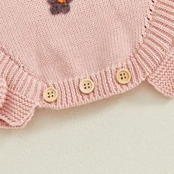 Tregren Pelele de punto para bebé niña sin mangas con volantes