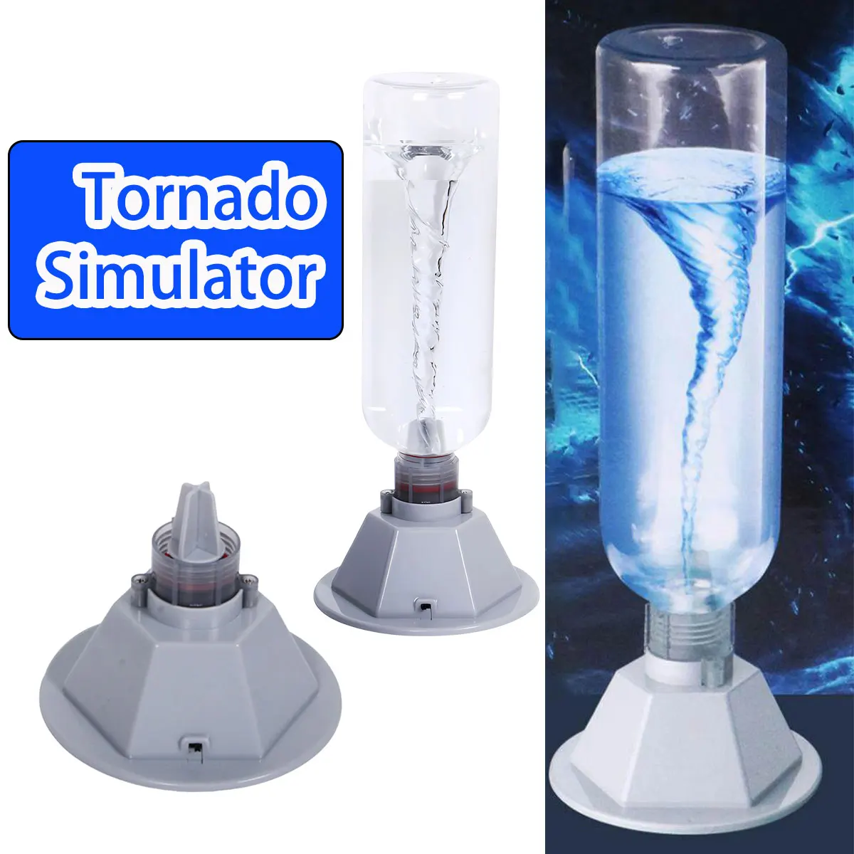 Kit tornado casero para niños – Experimento educativo de agua y viento