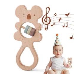 Sonajero de madera Koalal con campana manual educativo para bebé