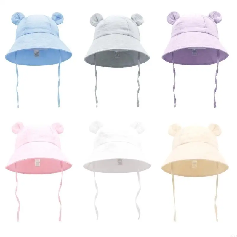 D7YD Gorro pescador para bebé con Color sólido, gorros elegantes y suaves para sombrilla, gorro lavabo algodón, gorro 0 - imagen 2