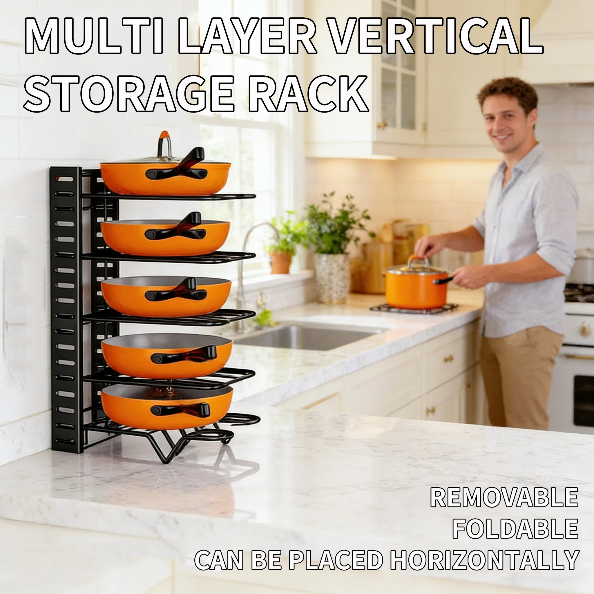 Organizador de biberones plegable de hierro forjado para cocina - imagen 5