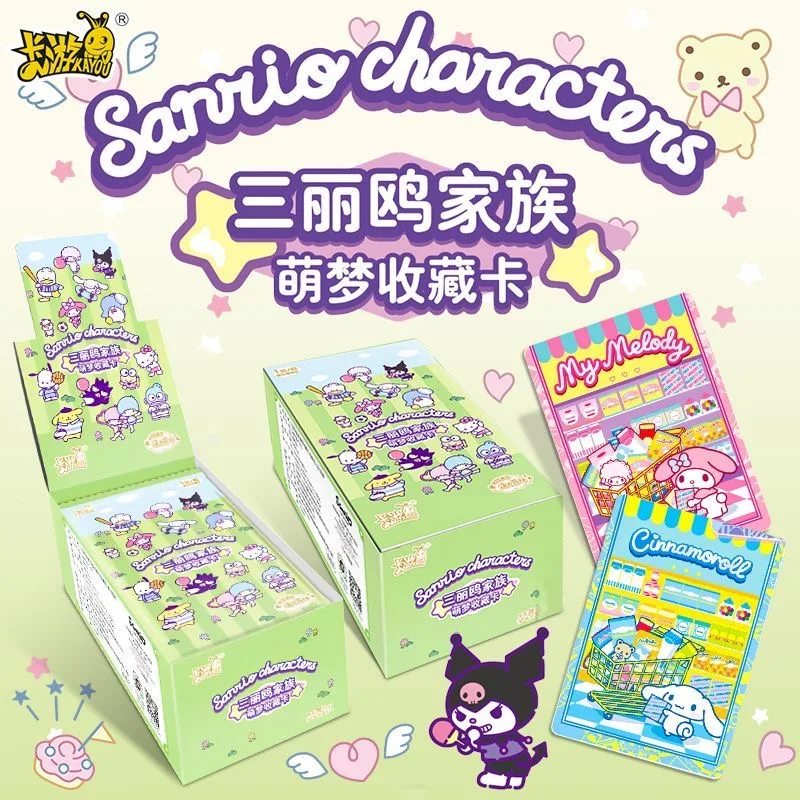 108 unids/set personajes originales de Anime Sanrio colección bonita tarjeta de Hobby Kuromi Melody Kitty Cinnamoroll regalo para niños