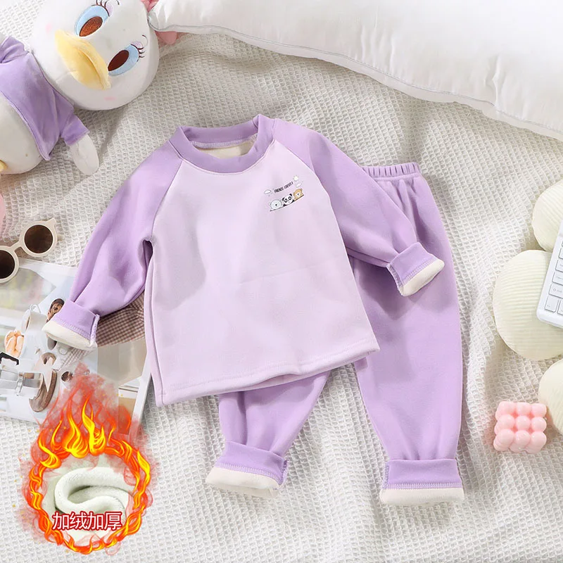 Conjunto de invierno con forro polar acolchado para niños - imagen 4