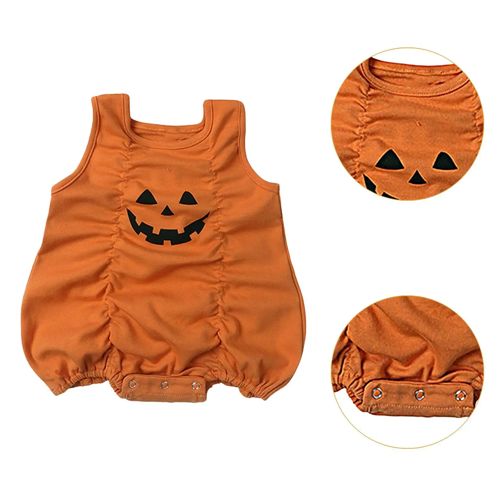 Traje de Halloween para bebé niña niño, estampado de calabaza, otoño, disfraz para recién nacido, lindo mameluco de calabaza - imagen 5