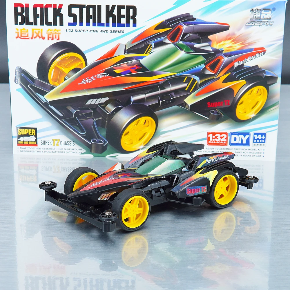 Yang Kai Mini 4WD coche TZ chasis Chase Flecha ruedas grandes juguete de montaje de carcasa negra - imagen 3
