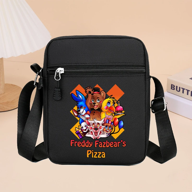 FNAF bolso de hombro de nailon para hombres y mujeres cinco noches en Freddy bolsa de almacenamiento para teléfono móvil bolsos cruzados de moda portátiles regalos - imagen 5