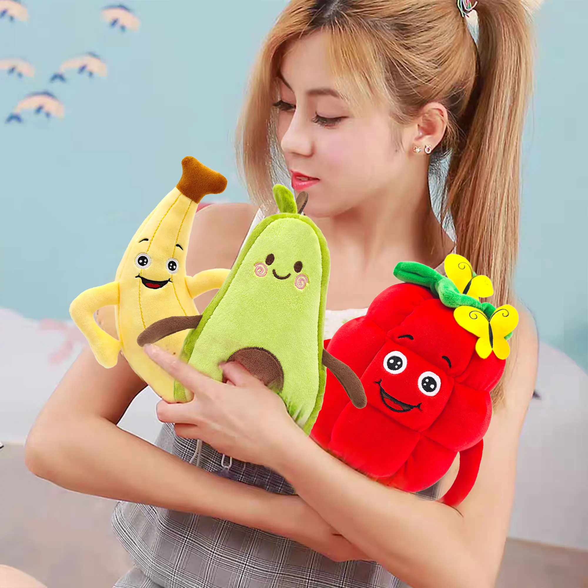 Juguetes de peluche de frutas de plantación feliz, regalo de cumpleaños de novia, juguetes de plantas de peluche, regalos de vacaciones para novia, simulación de cereza - imagen 4