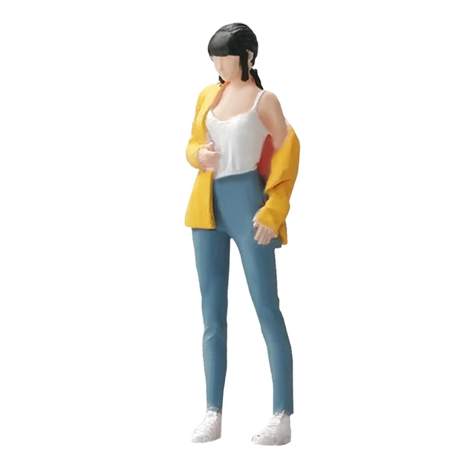 1:64 Girl Model Figure Pose Scene Miniature People Model Ornament DIY Layout Scenery Accs Mini Doll Miniature Scenes Decor