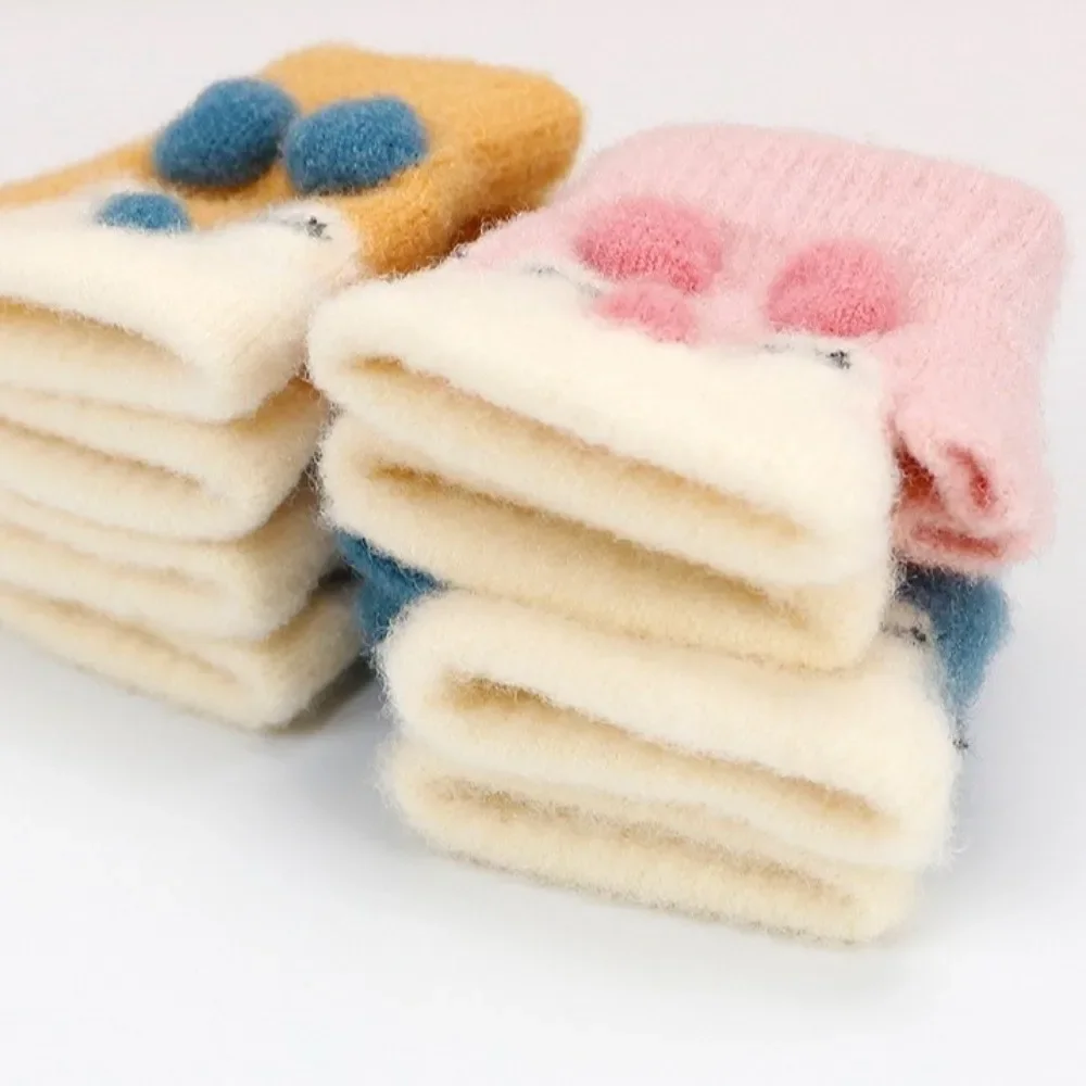 Nuevos guantes bonitos de dibujos animados para niños, guantes tejidos a prueba de frío sin dedos, guantes cálidos a prueba de viento para niños - imagen 5