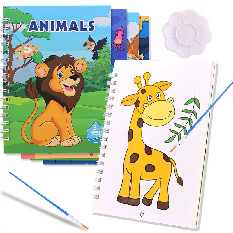 Cuaderno para colorear con acuarela - Dibujos animados para niños