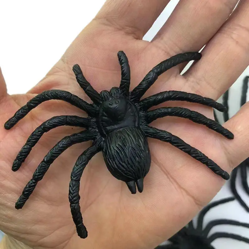 Figuras de araña realistas de 50 piezas, accesorios de broma y exquisitas decoraciones divertidas, modelo de Animal de araña falsa, juguetes de broma de araña simulada - imagen 2