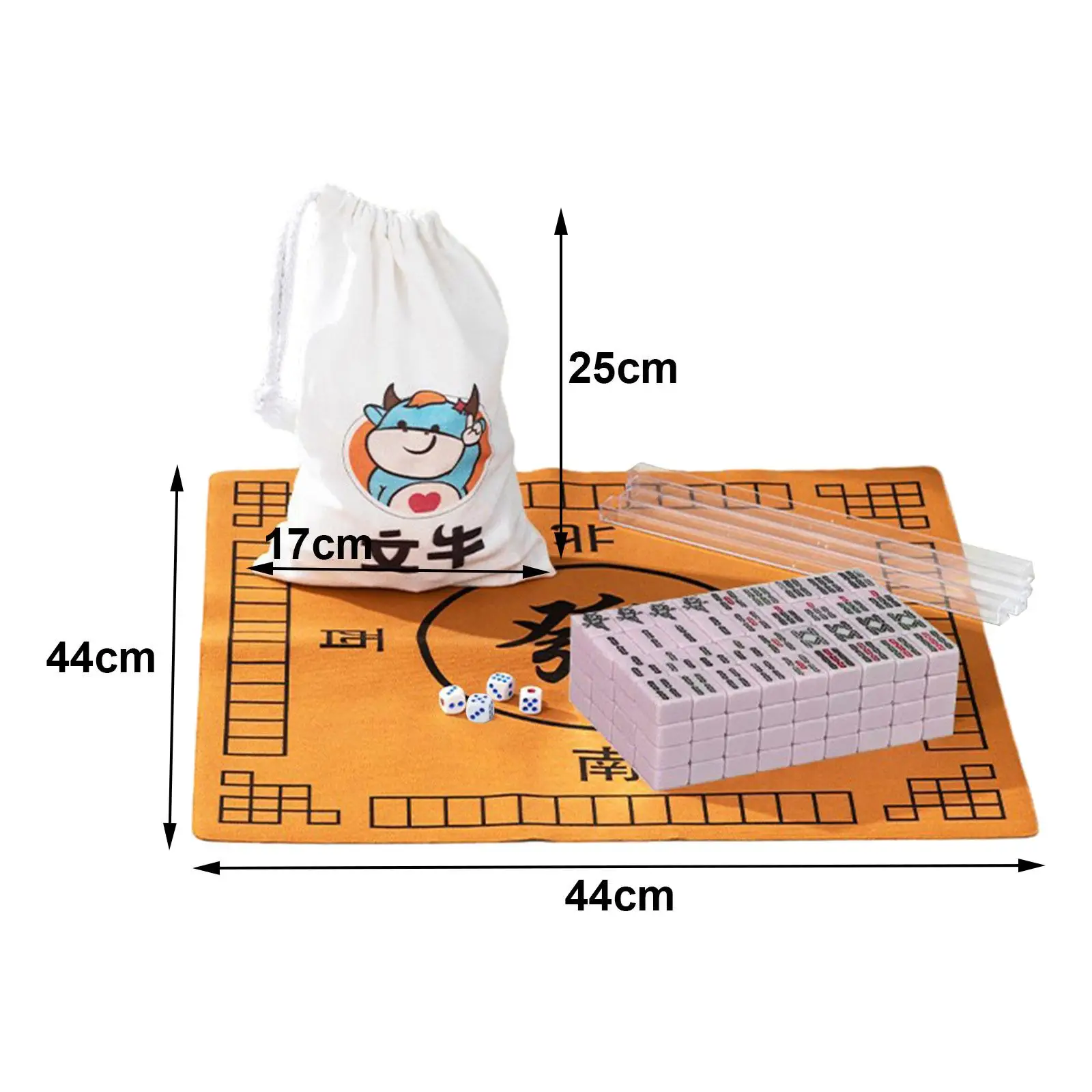 Travel Mini Mahjong Set with Carring Bag Tiles Game Lightweight Table Game 144 Tiles for Chinese New Year Travel Holiday Home