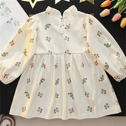 Vestido floral manga larga para niña – Ideal para primavera y otoño