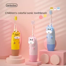 Cepillo de dientes eléctrico sónico para niños, cabeza ultrasónico, reemplazo dibujos animados
