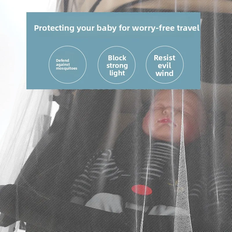 Mosquitera para cochecito de bebé, diseño Universal de cubierta completa, malla extragrande y densa, protector antimosquitos transpirable, mantiene tu pequeño - imagen 4