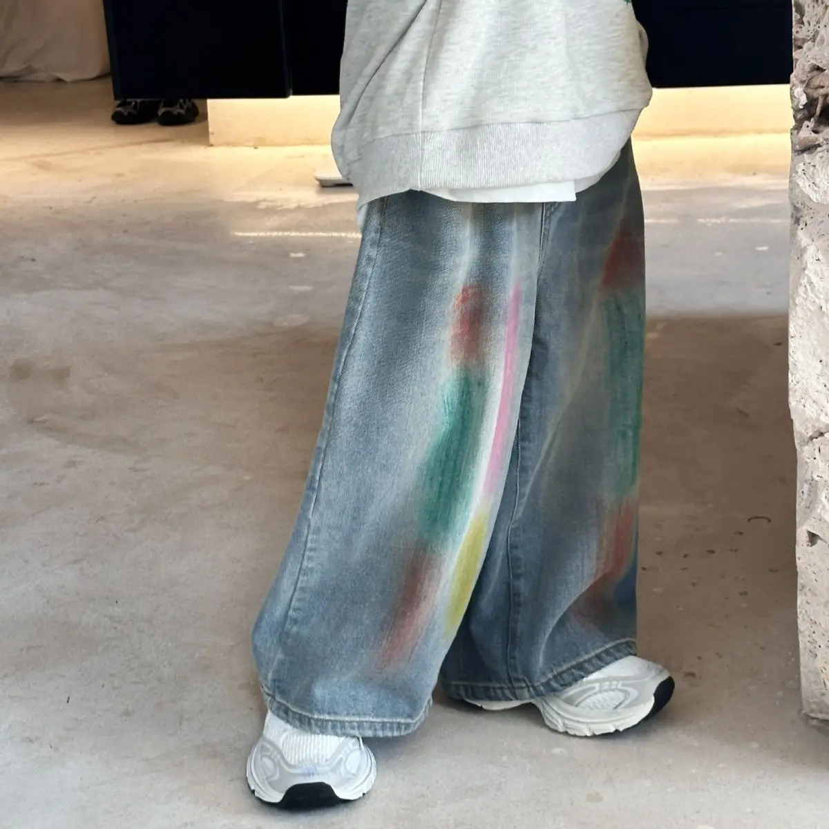 Pantalones vaqueros de niño de algodón mixto corte holgado - imagen 4