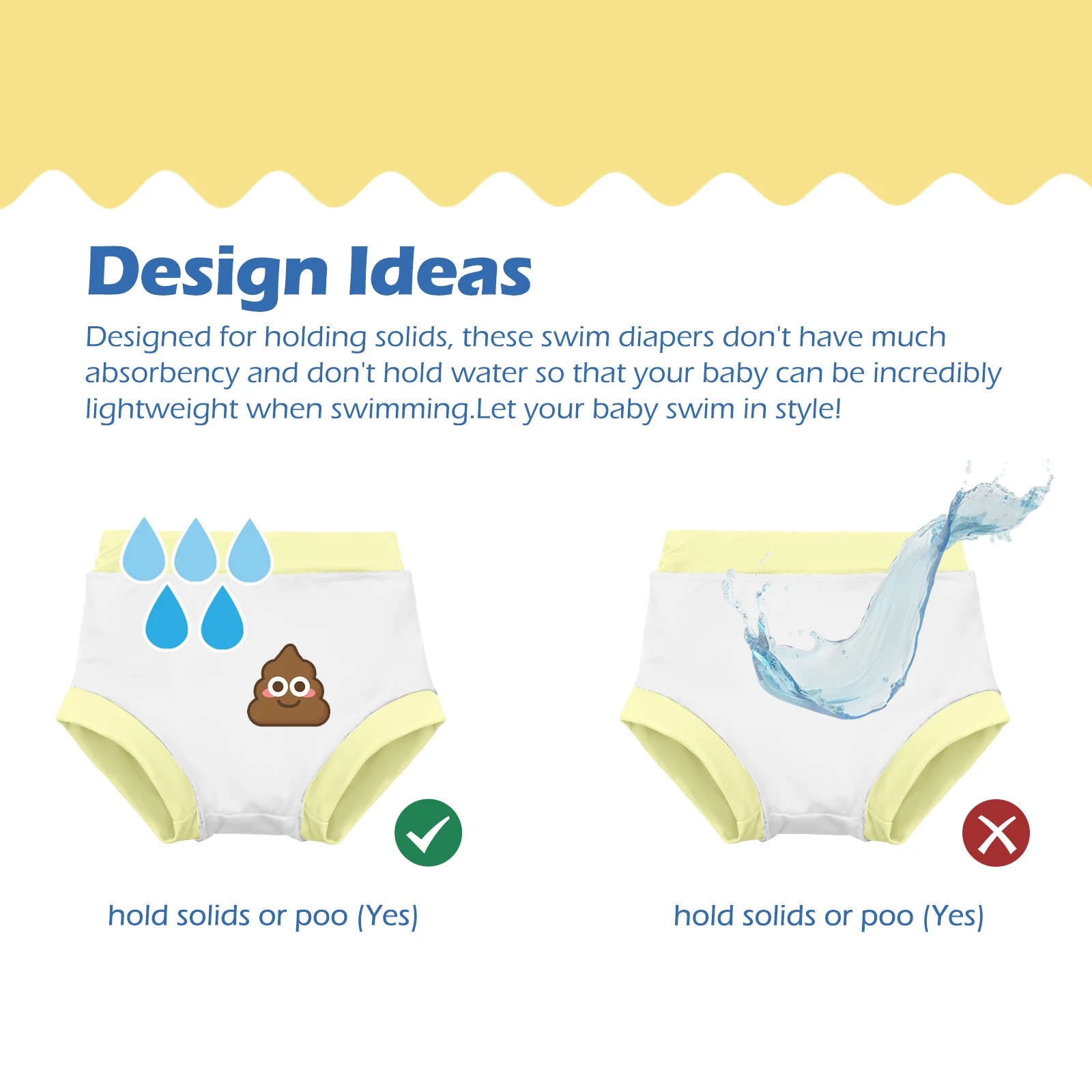 ALVABABY Pañal de natación reutilizable para bebé unisex - imagen 4