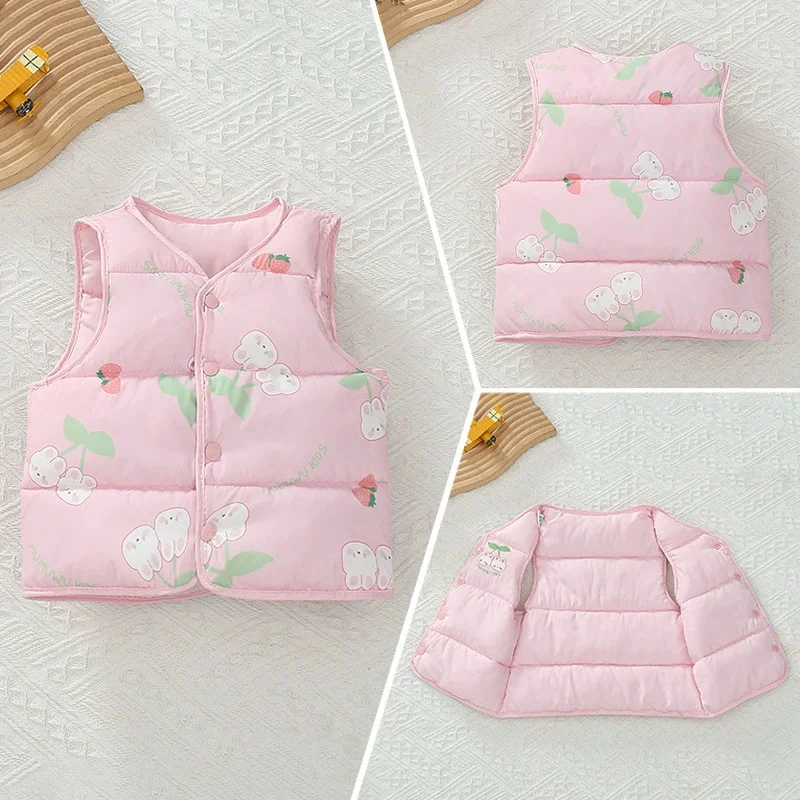 Chaleco de plumón para niñas – Abrigo cálido con dibujos animados - imagen 4