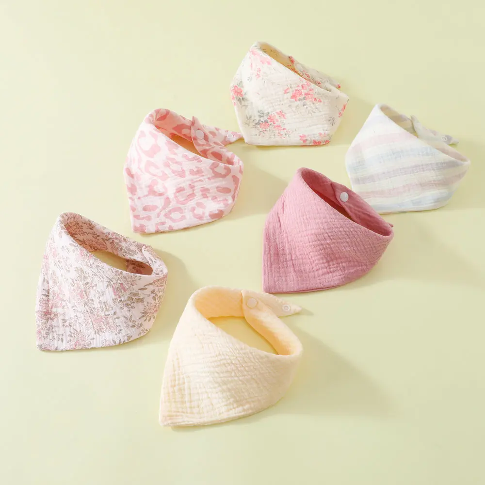 Baberos triangulares de muselina de algodón para bebé - imagen 2