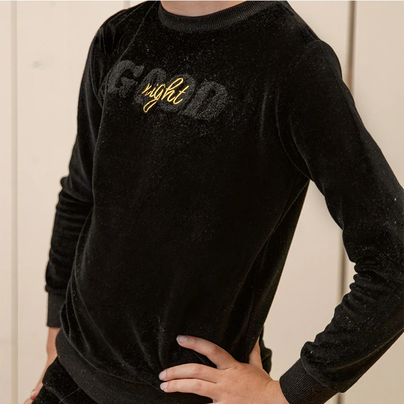 Pijama de terciopelo madre e hijo a juego para vestir cómodo - imagen 3
