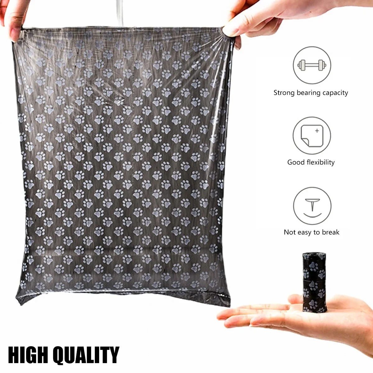 10/30/50 rollos de bolsas desechables para excrementos de perros, diseño de perro, limpieza de excrementos de mascotas, herramientas dispensadoras de bolsas de hueso - imagen 4