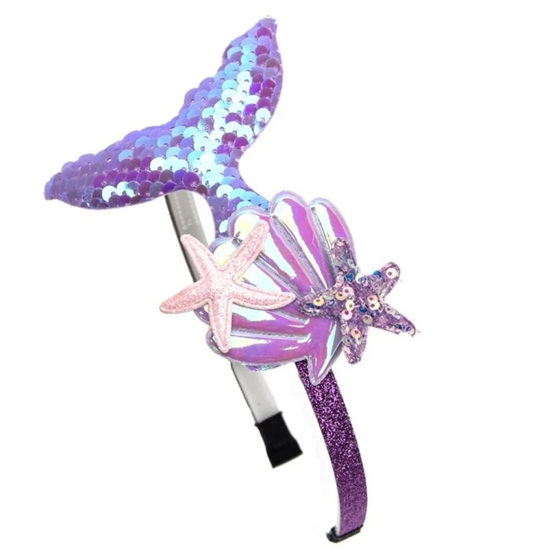 Diadema para niñas M76C, tocado conchas lentejuelas, diadema princesa, diademas para niños, accesorios para - imagen 5